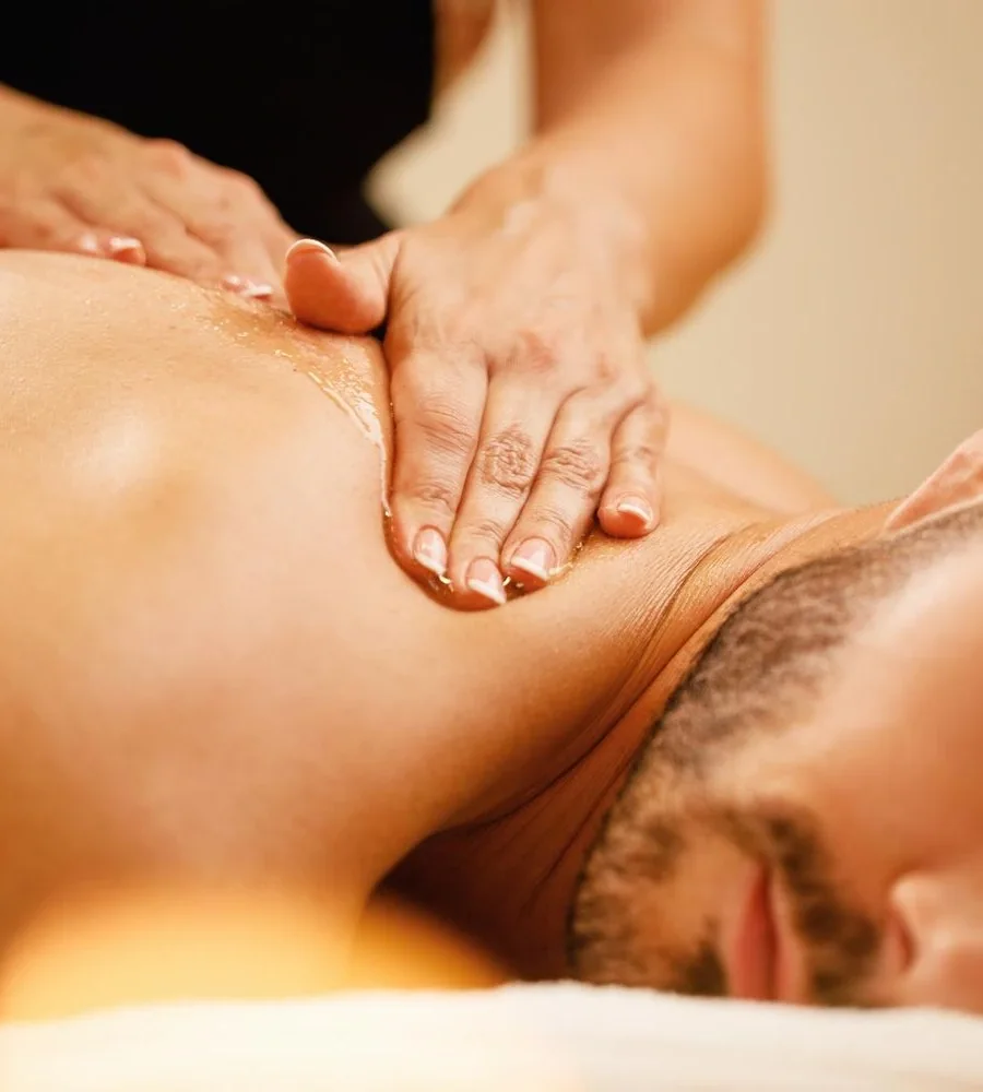 Man receiving a shoulder massage